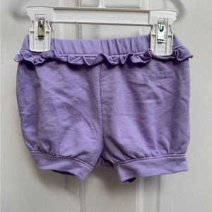 Okie Dokie 12M Girls Lavender Baby Soft Shorts with Ruffle Trim